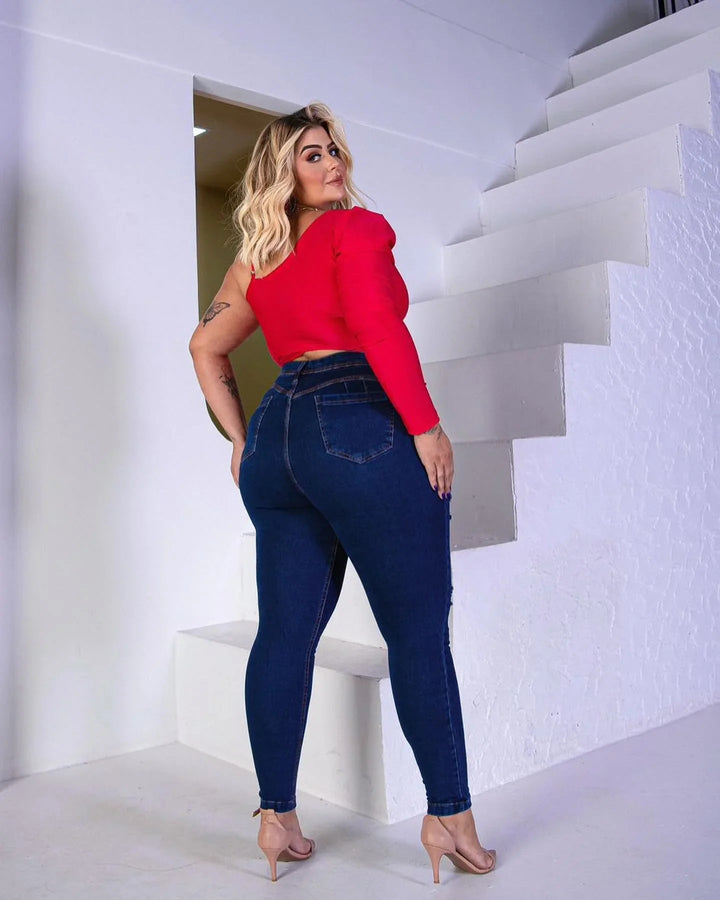 Cropped Assimétrico Manga Única Plus Size Fofofinha - Leon Elegance