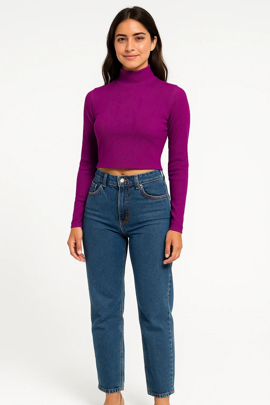 Cropped K2B Feminino Manga Longa Gola Alta - Leon Elegance