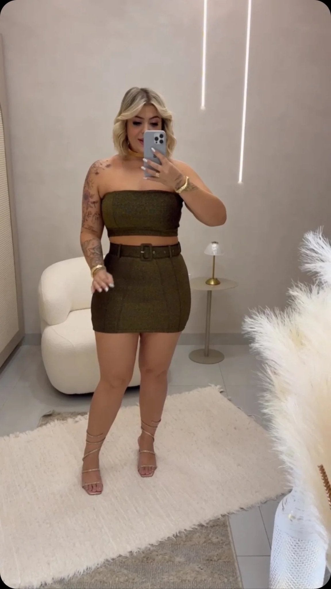 Fofofinha Plus Size Conjunto Festa com Cinto - Leon Elegance