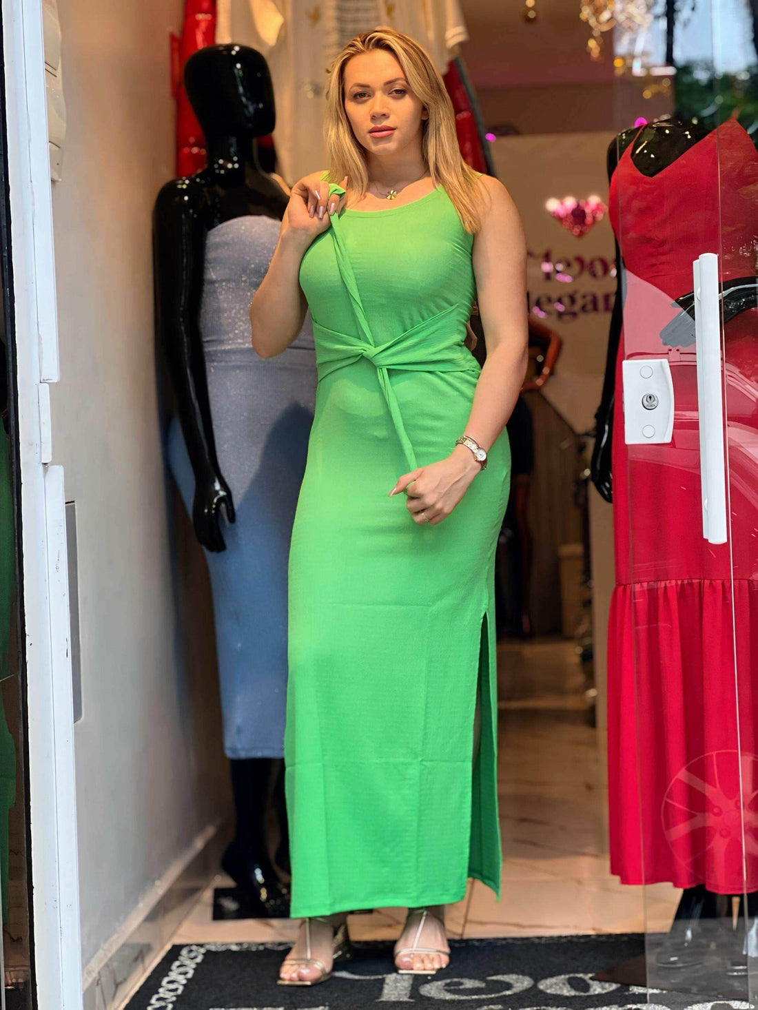 Vestido Midi Longo Com Amarração High Leon - Leon Elegance