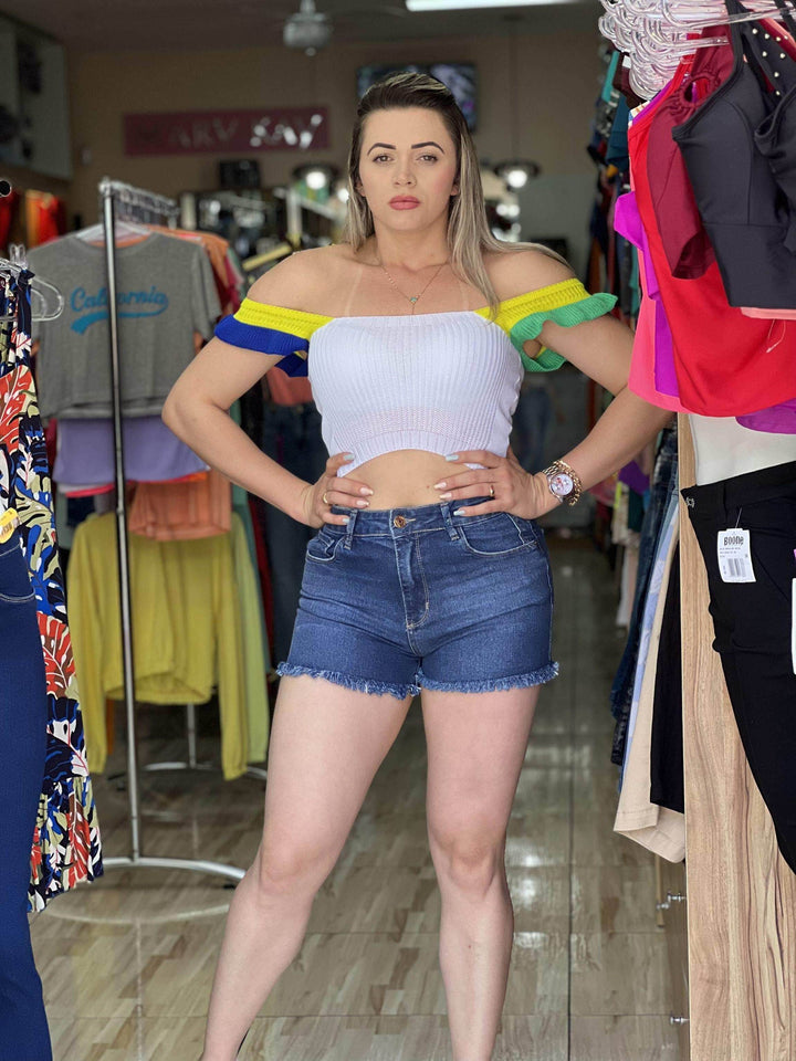 Cropped Femme Tri-color Leon - Leon Elegance