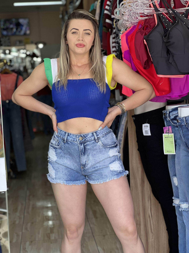 Cropped Femme Tri-color Leon - Leon Elegance