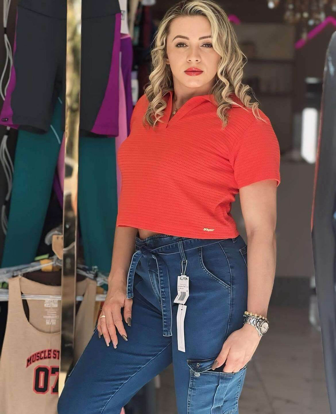 Blusa Cropped de Malha Pontilhada Leon - Leon Elegance