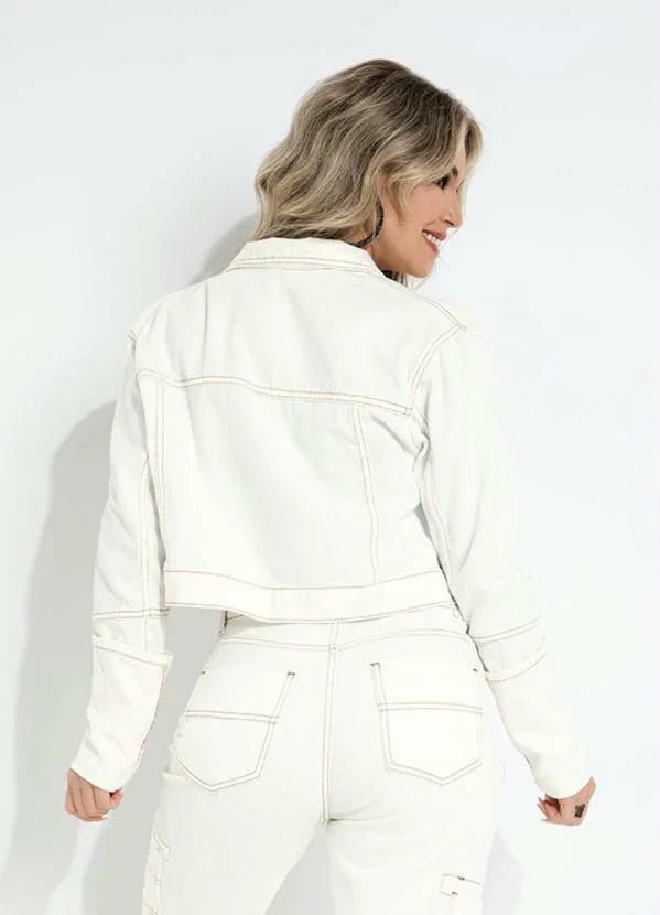 Jaqueta Jeans Cropped TriLift sawary - Leon Elegance