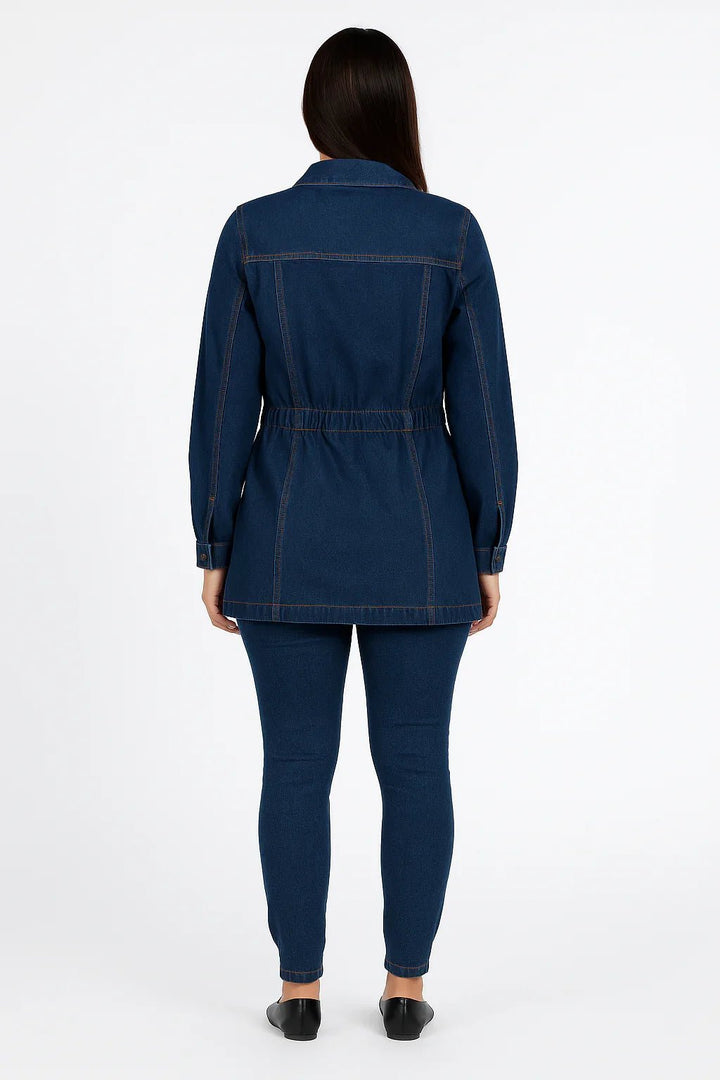 Jaqueta Jeans Feminina Parka Alongada Leon - Leon Elegance