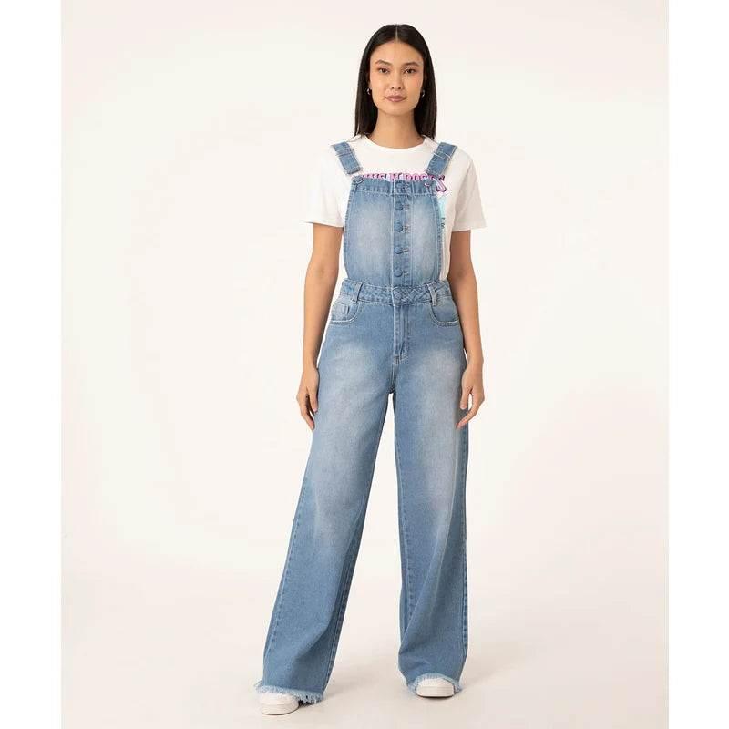 Jardineira Jeans Wide Leg Morning sawary - Leon Elegance