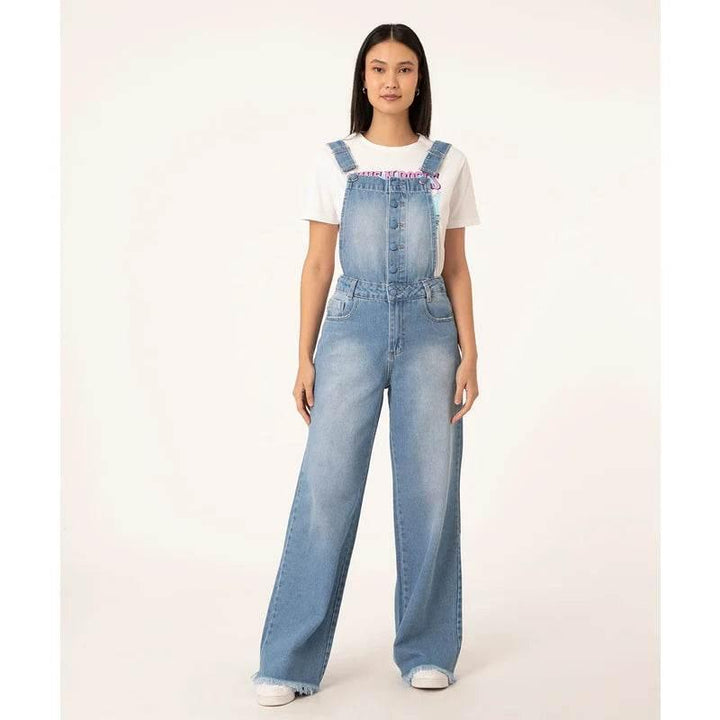 Jardineira Jeans Wide Leg Morning sawary - Leon Elegance