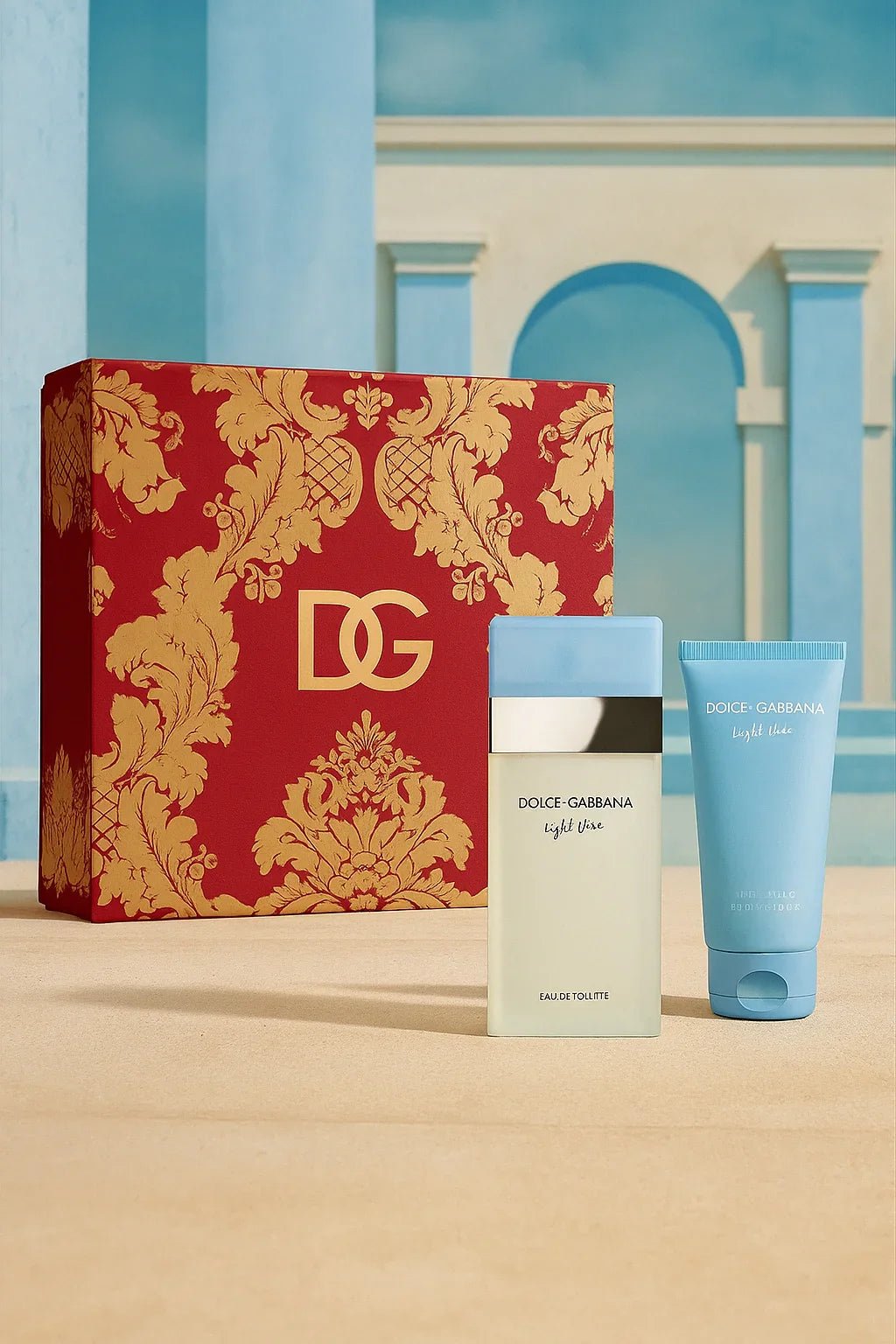 Kit Perfume Dolce & Gabbana® Light Blue Feminino Eau de Toilette 100 ml + Hidratante 50 ml - Leon Elegance