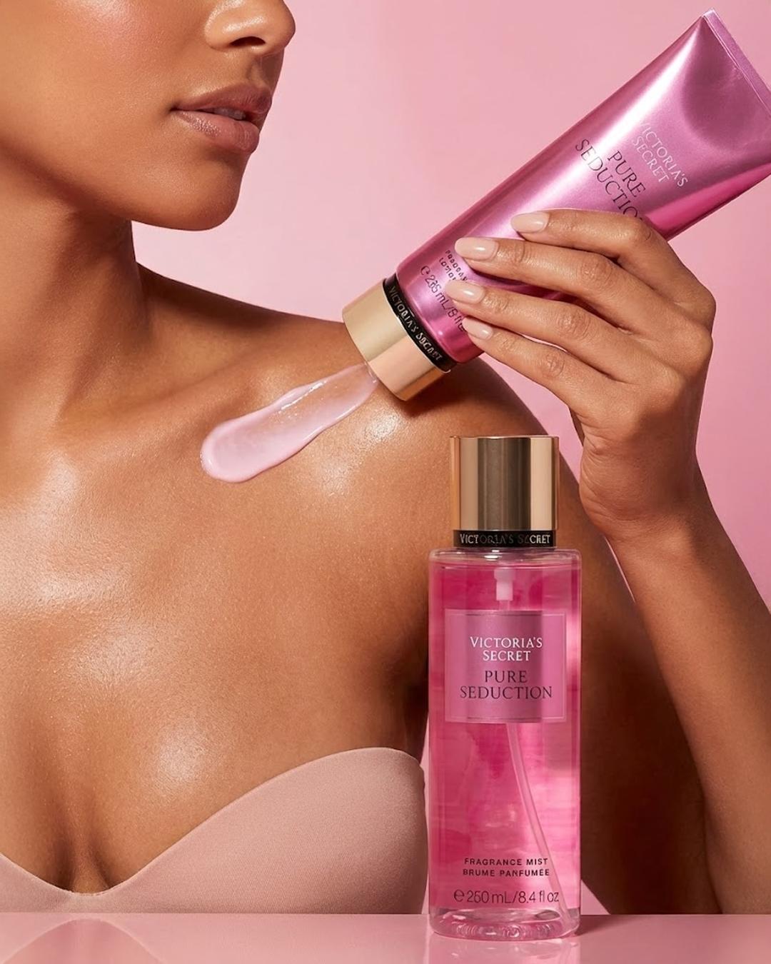 Kit Pure Seduction 100% Original: Body Splash 250ml, Loção Hidratante e Esfoliante para Cuidado Corporal Completo - Leon Elegance