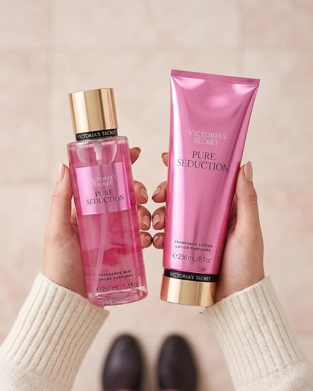 Kit Pure Seduction 100% Original: Body Splash 250ml, Loção Hidratante e Esfoliante para Cuidado Corporal Completo - Leon Elegance