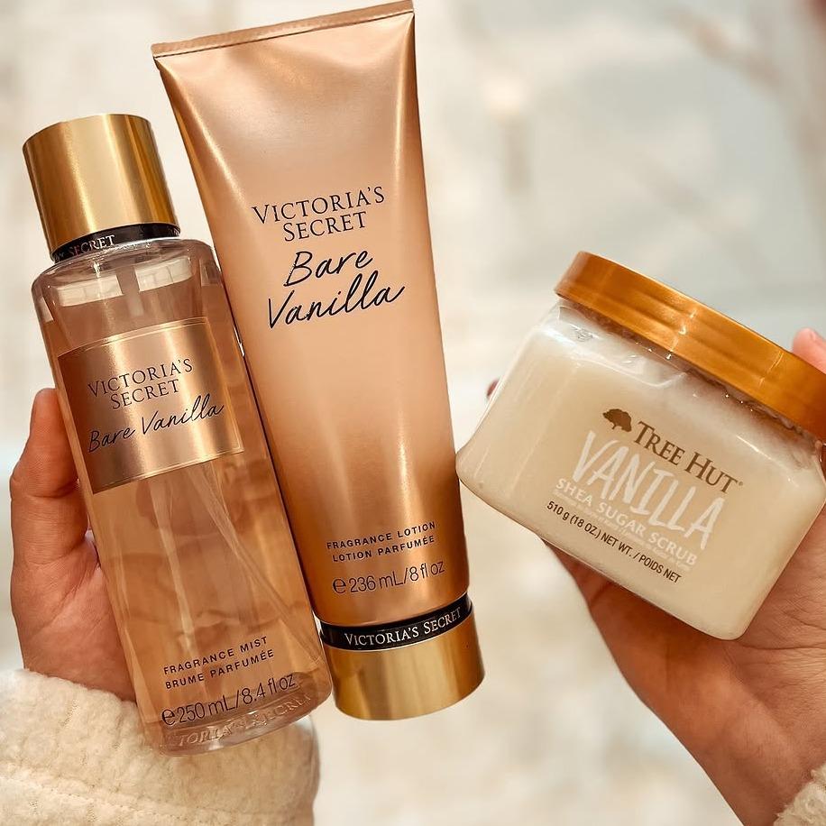 Kit Vanilla 100% Original: Body Splash 250ml, Loção Hidratante e Esfoliante para Cuidado Corporal Completo - Leon Elegance