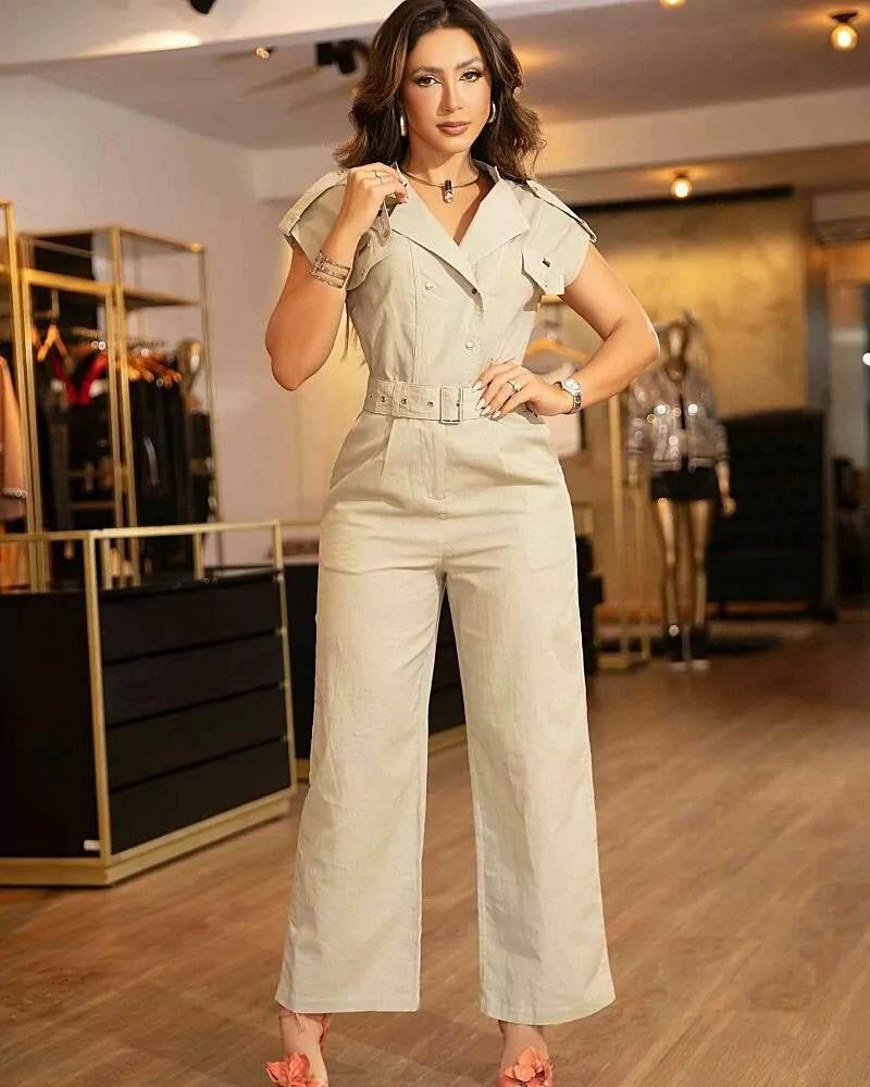 Macacão Social Tulum em Linho Leon - Leon Elegance