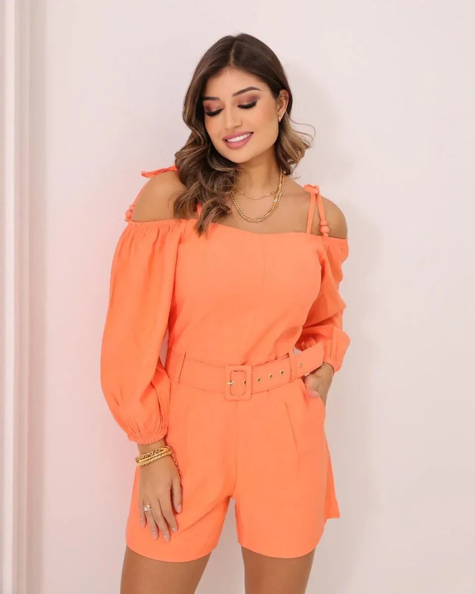 Macaquinho Ombro a Ombro com Cinto - Leon Elegance