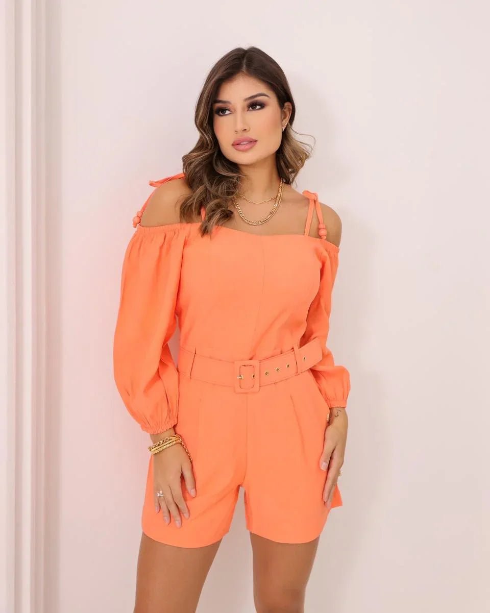 Macaquinho Ombro a Ombro com Cinto - Leon Elegance