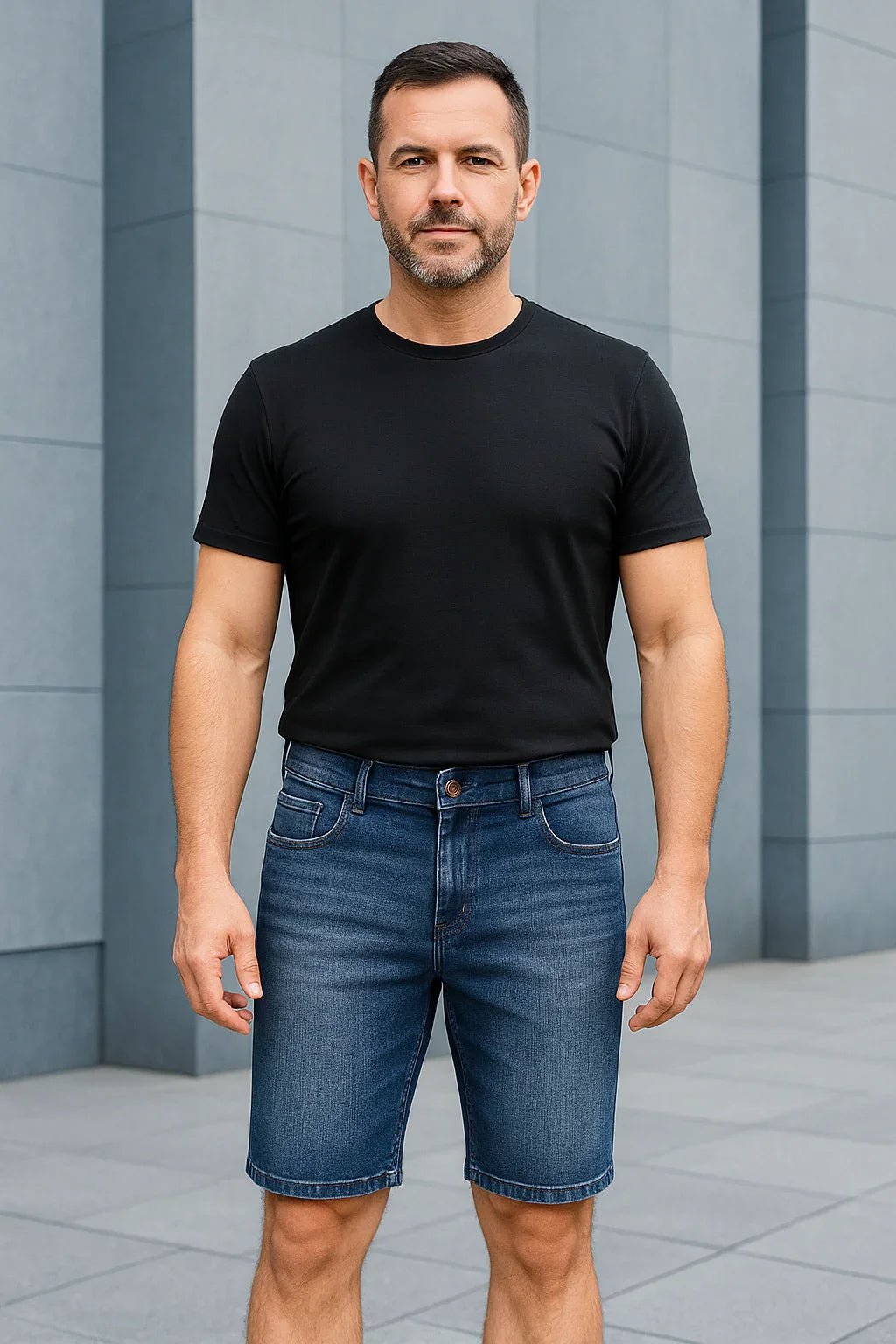 Masculina Jeans Tradicional Azul Médio - Leon Elegance