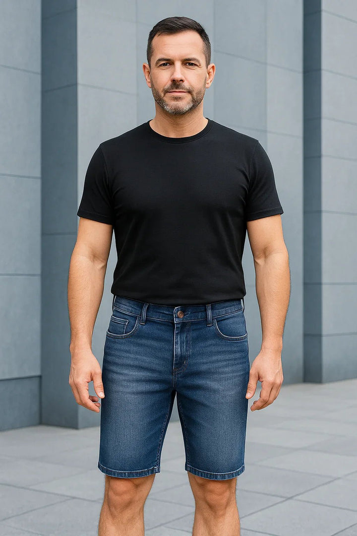 Masculina Jeans Tradicional Azul Médio - Leon Elegance