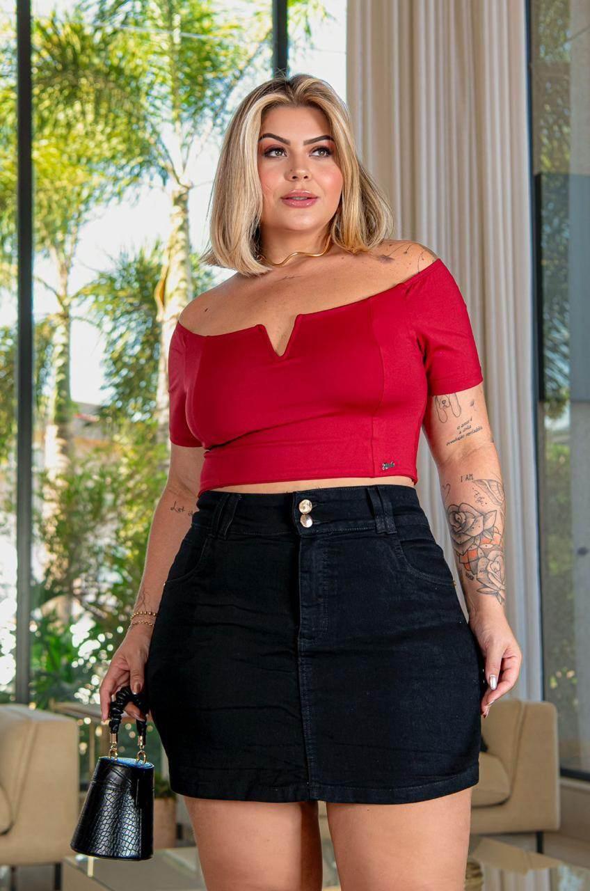 Mini Saia Jeans Candy All Black Leon - Leon Elegance