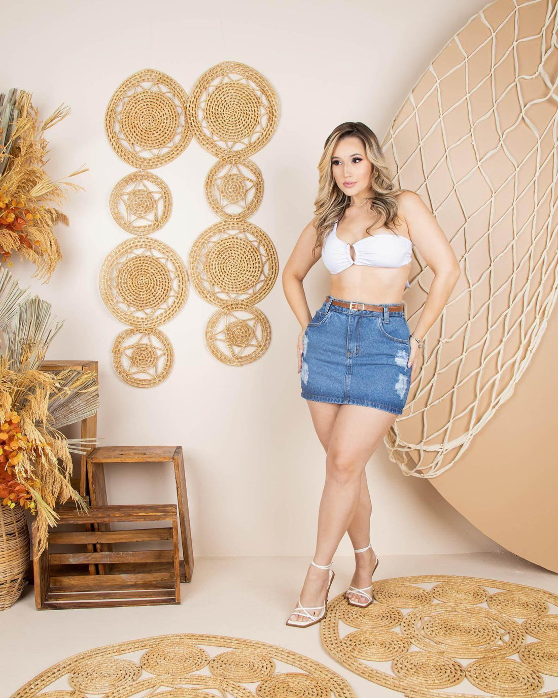 Mini Saia Jeans Destroyed Leon - Leon Elegance