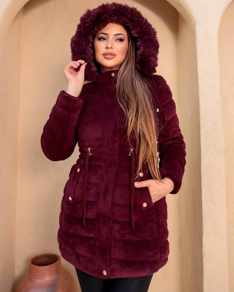 Parka Feminina Grossa Forrada Com Capuz Leon - Leon Elegance