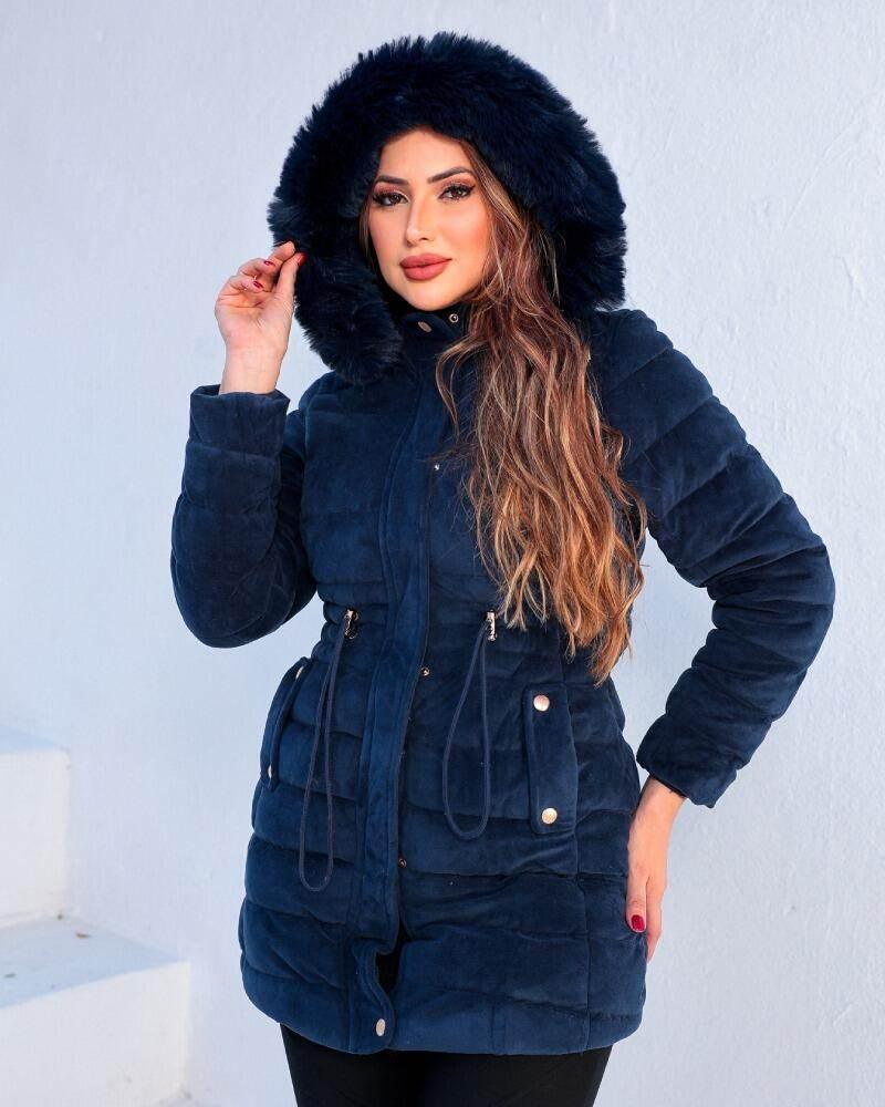 Parka Feminina Grossa Forrada Com Capuz Leon - Leon Elegance
