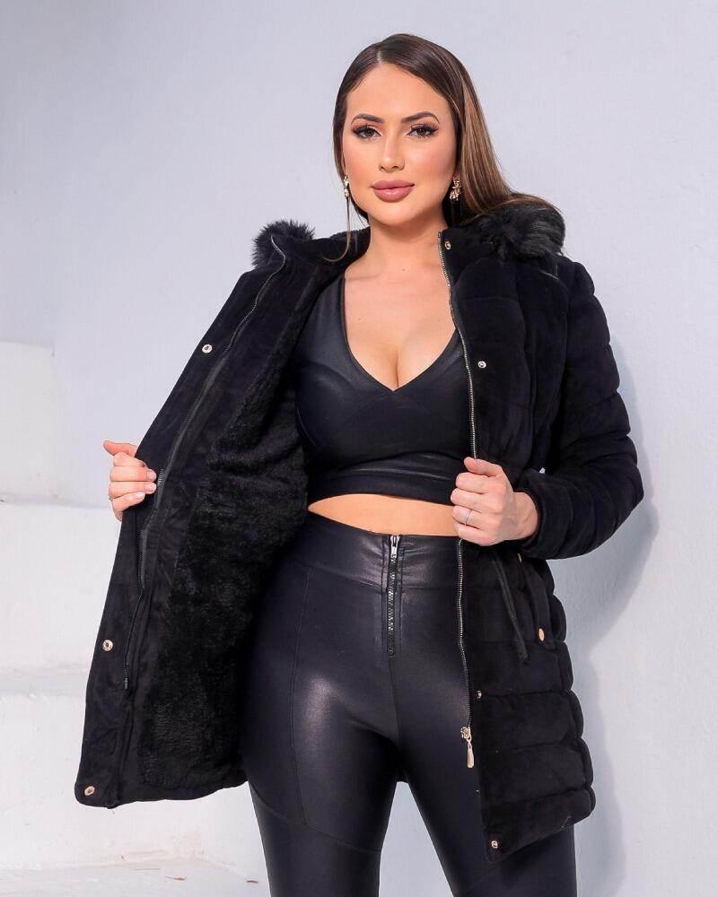 Parka Feminina Grossa Forrada Com Capuz Leon - Leon Elegance