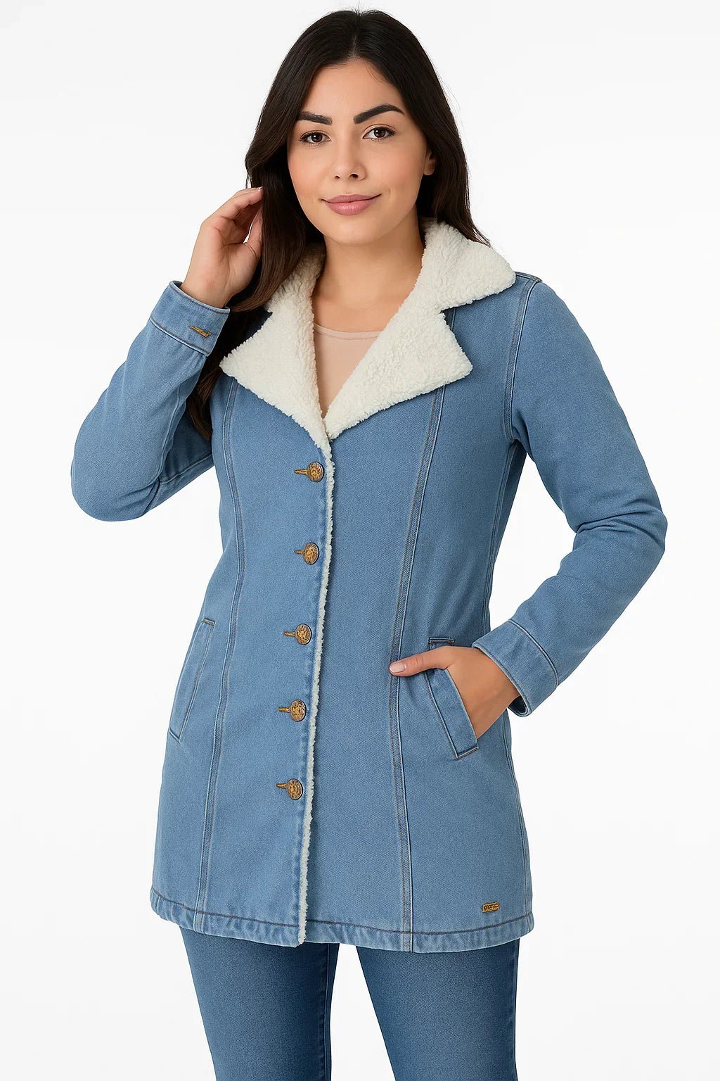 Parka Jeans Com Pelinhos sol - Leon Elegance