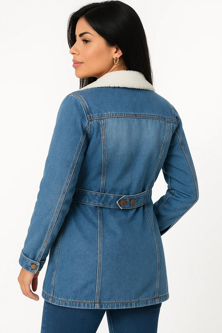 Parka Jeans Com Pelinhos sol - Leon Elegance