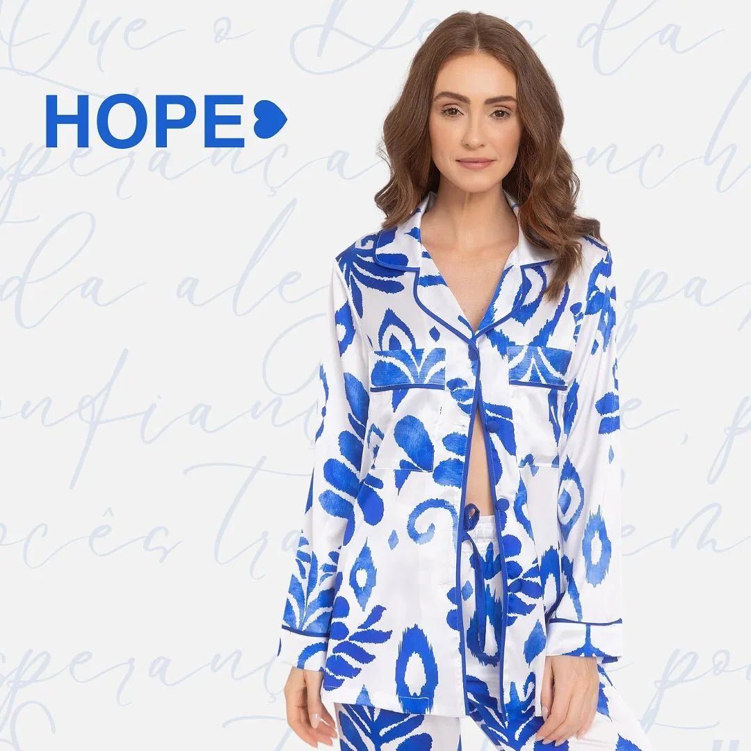 Pijama Longo Doll Blue Leon - Leon Elegance