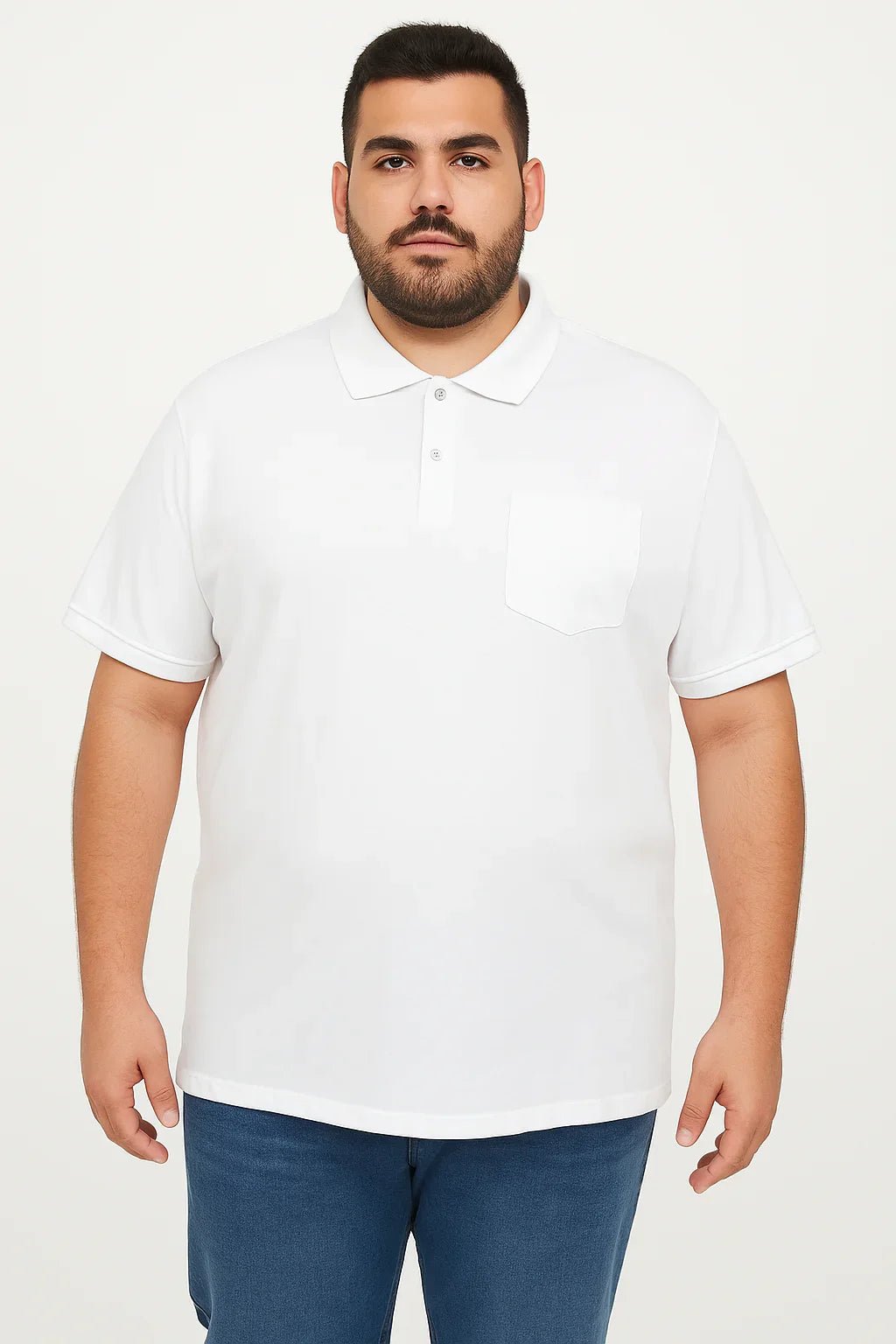 Polo Branca Masculina com Bolso - Leon Elegance