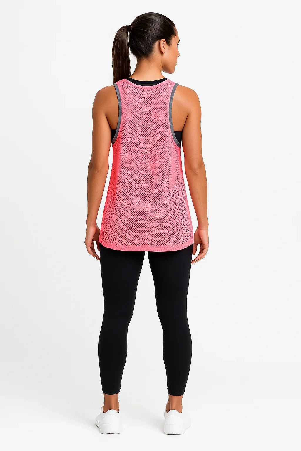 Regata Fitness Rosa Tela Vazado K2B - Leon Elegance