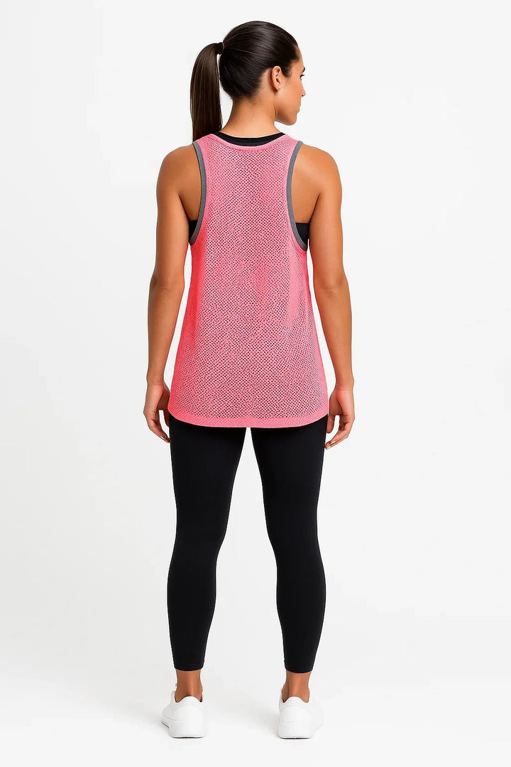 Regata Fitness Rosa Tela Vazado K2B - Leon Elegance