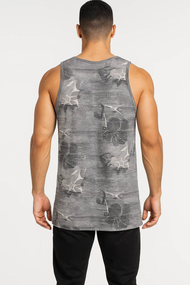 Regata Masculina Esportiva Cinza Estampada - Leon Elegance