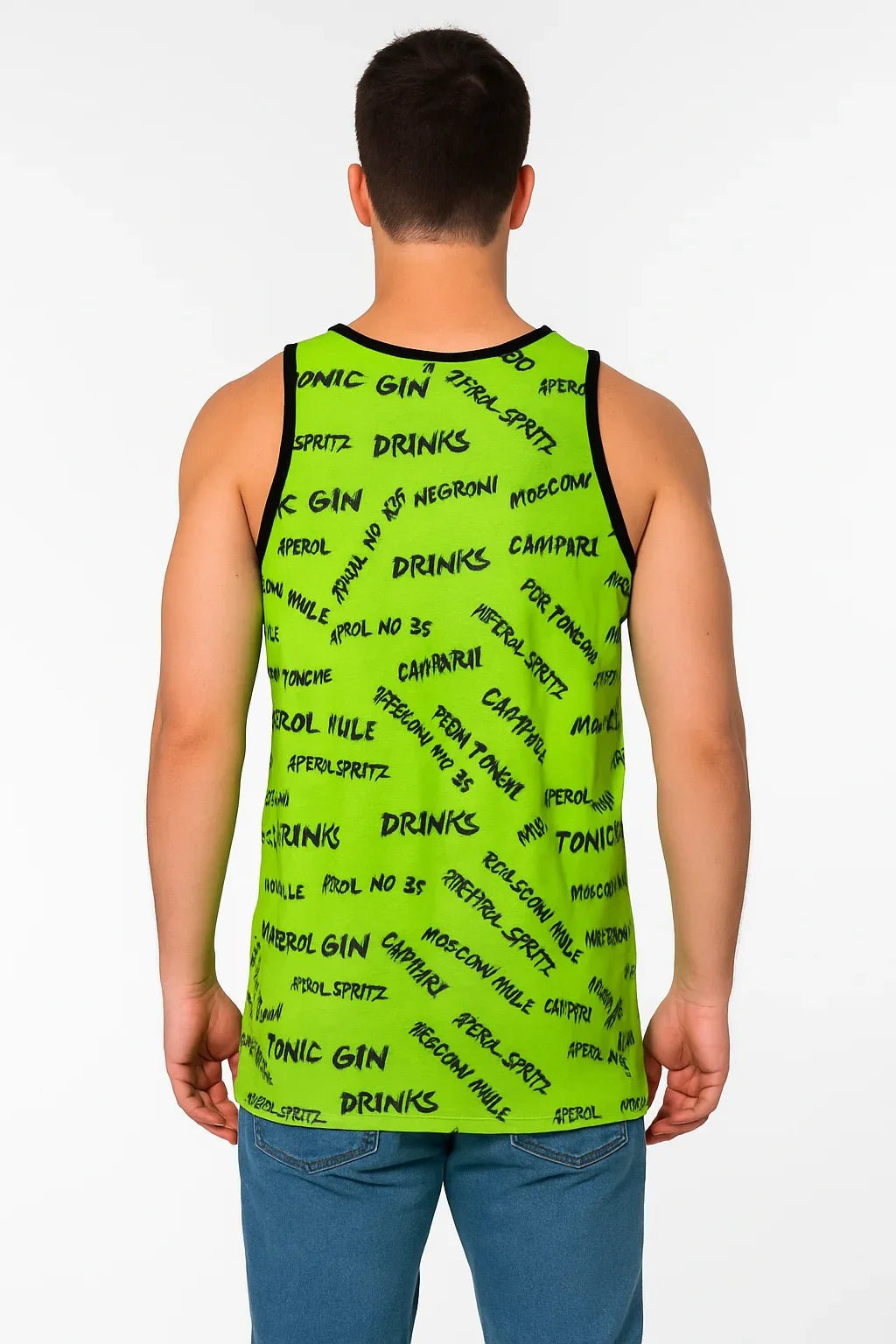 Regata Masculina Esportiva Verde Neon Drinks - Leon Elegance