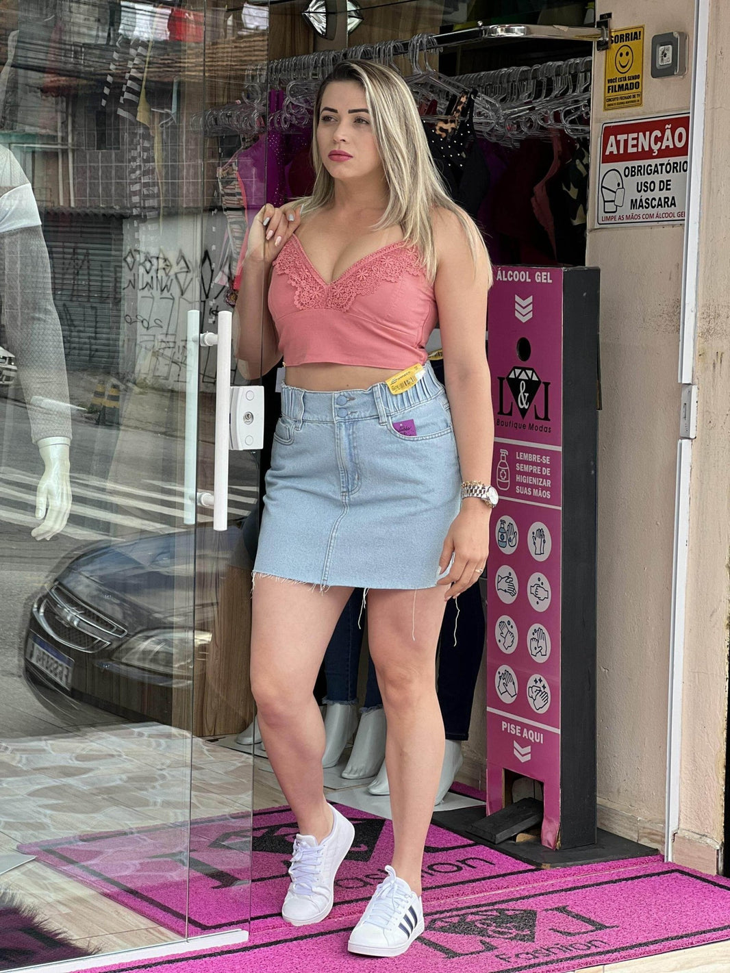 Saia De Paetê Com Elástico Na Cintura sawary - Leon Elegance