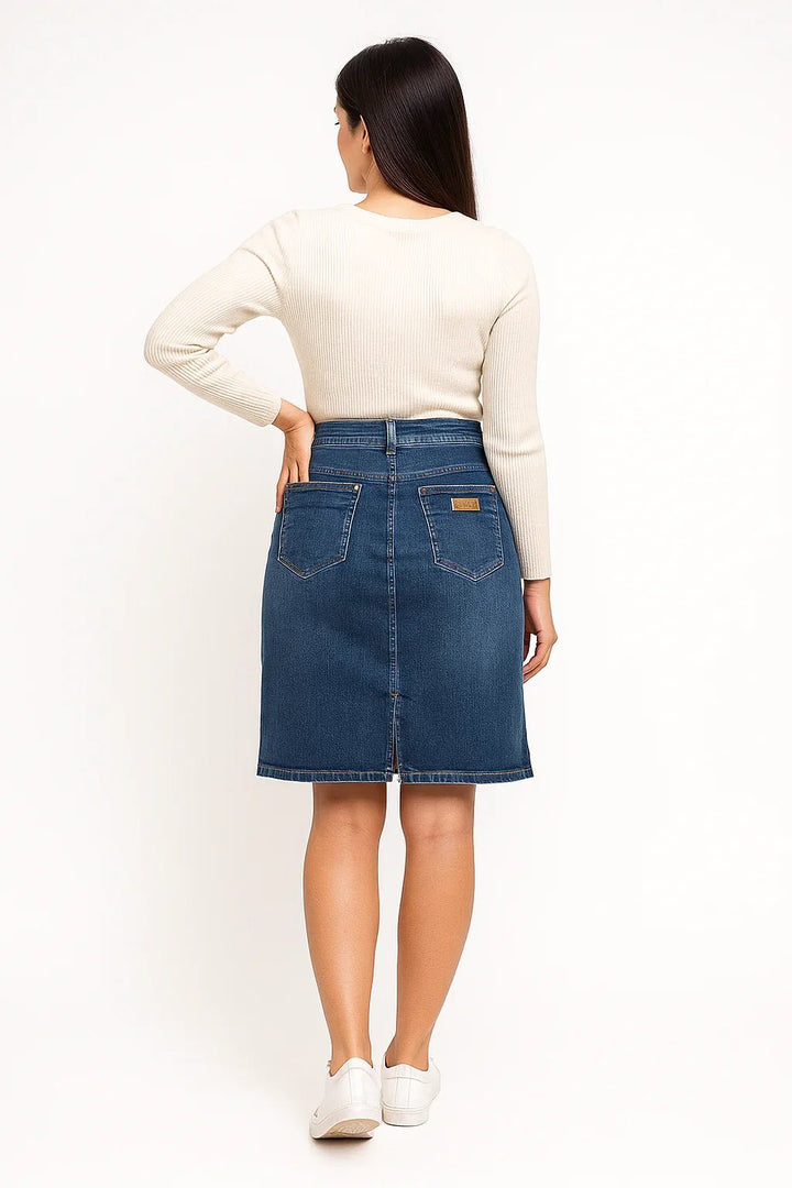Saia Jeans Feminina R19 Azul Médio - Leon Elegance