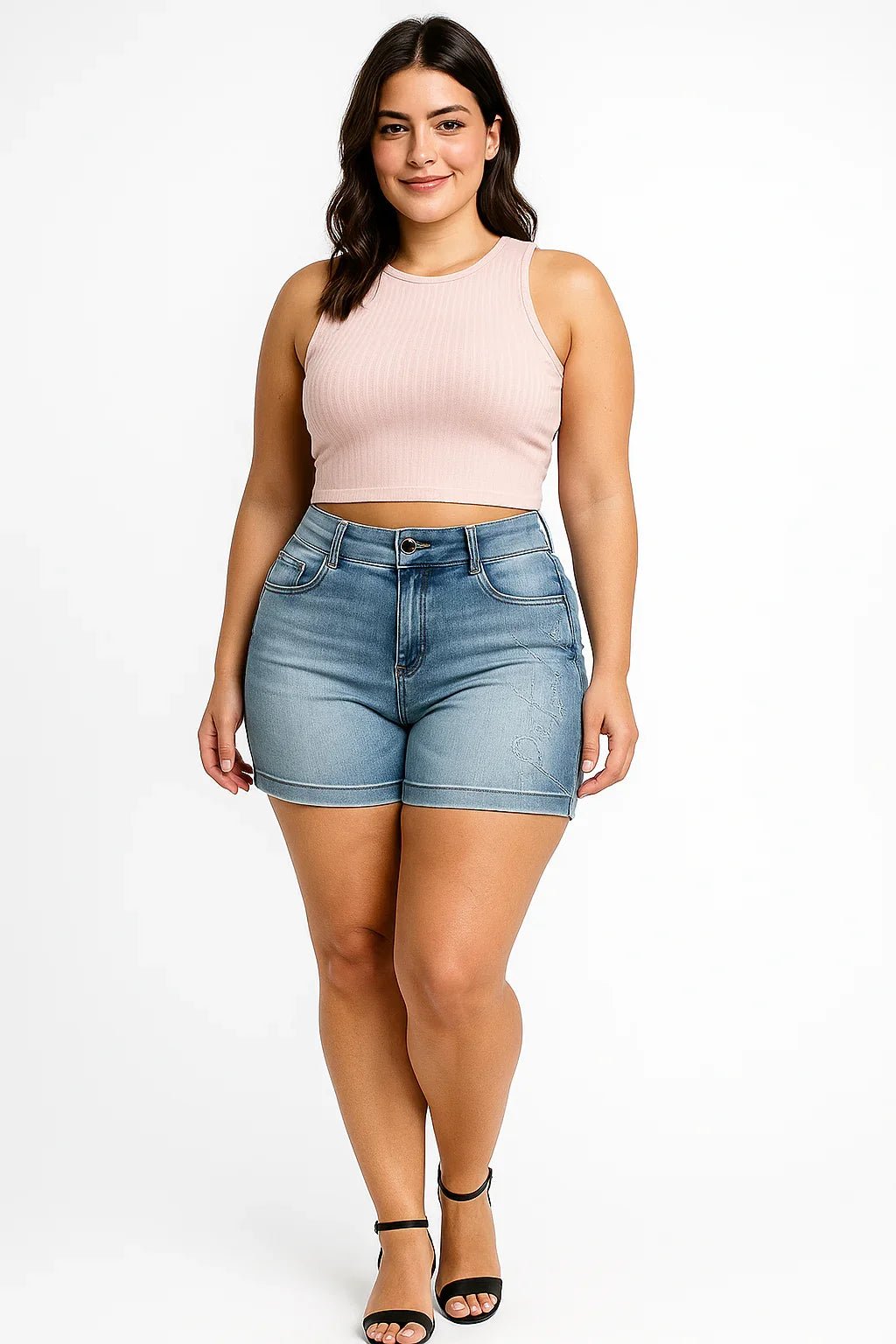 Short Jeans Feminino Pit Bull com Cintura Alta - Leon Elegance