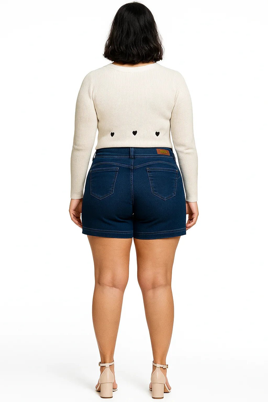 Short Jeans Feminino R19 Cintura Alta Azul Escuro - Leon Elegance