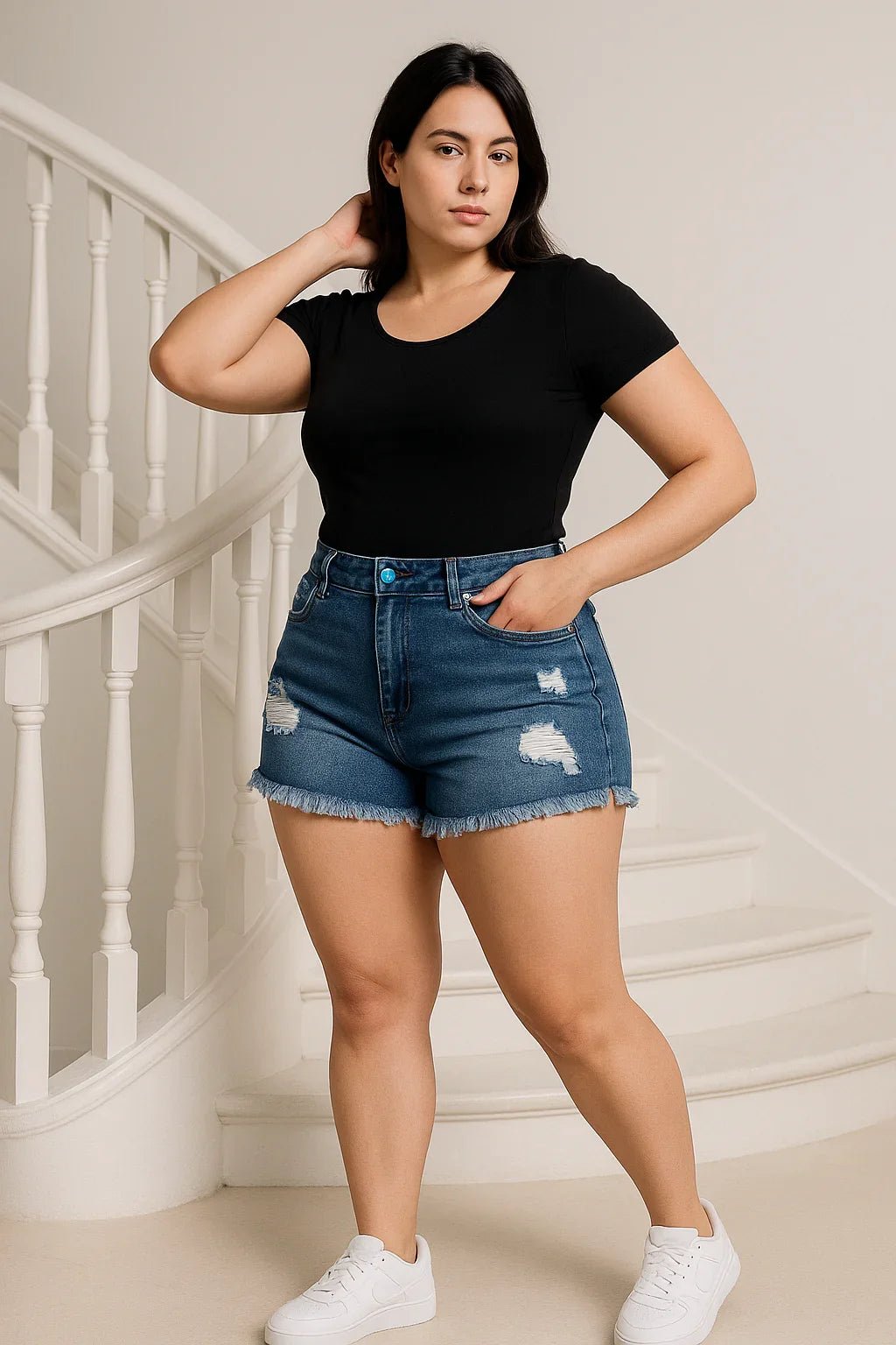 Shorts Destroyed Jeans Light Leon - Leon Elegance