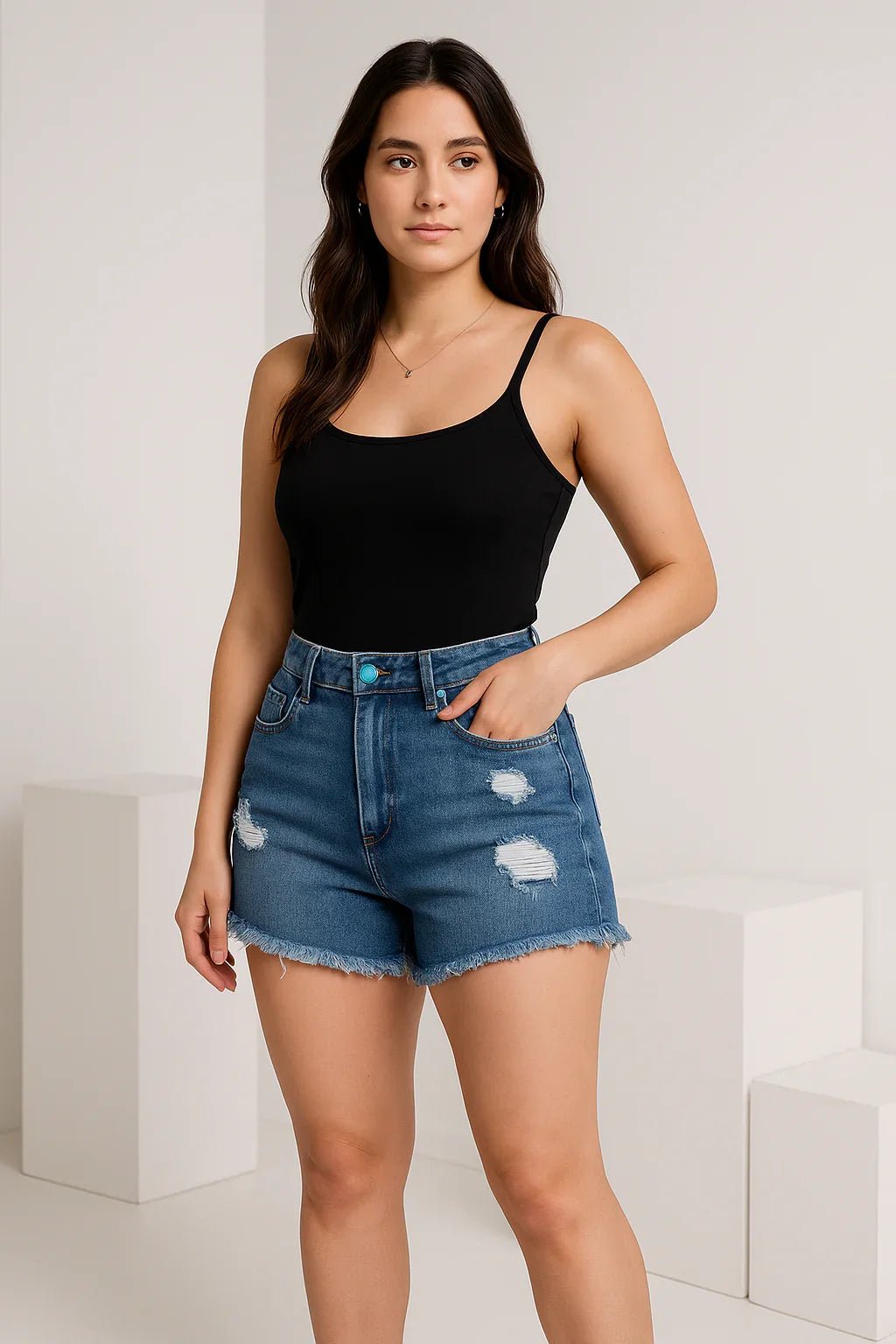 Shorts Destroyed Jeans Light Leon - Leon Elegance