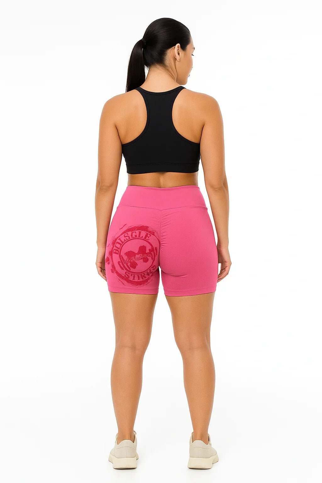 Shorts Fitness Rosa Levanta Bumbum Cintura Alta - Leon Elegance
