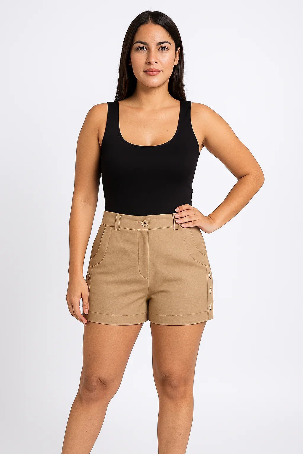 Shorts Klepton Feminino Botões Laterais - Leon Elegance