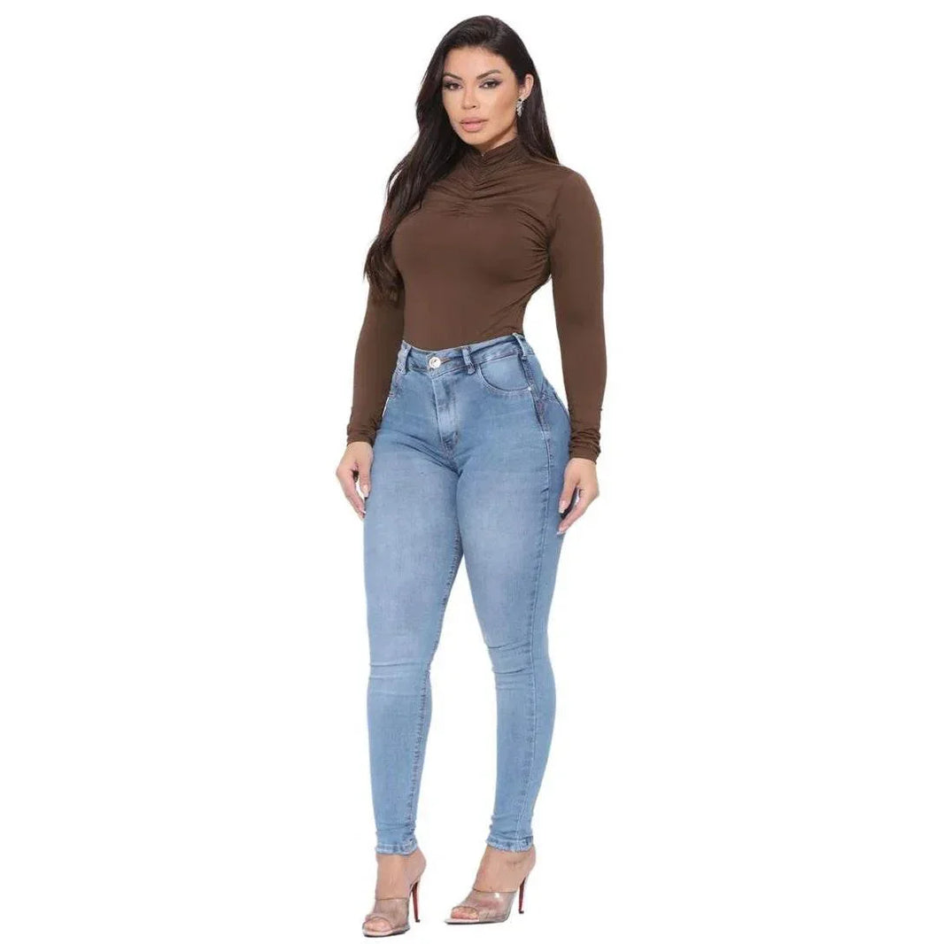 Calça Jeans Skinny Cintura Alta Push-Up Leon - Leon Elegance