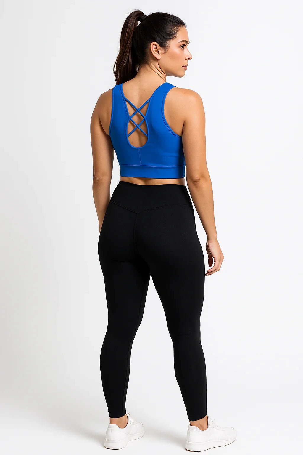 Top Fitness Feminino K2B Azul Alças Cruzadas - Leon Elegance