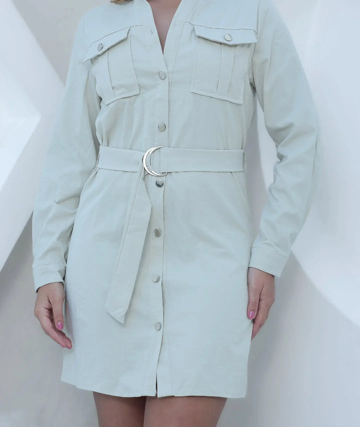 Vestido Chemise com Cinto - Leon Elegance