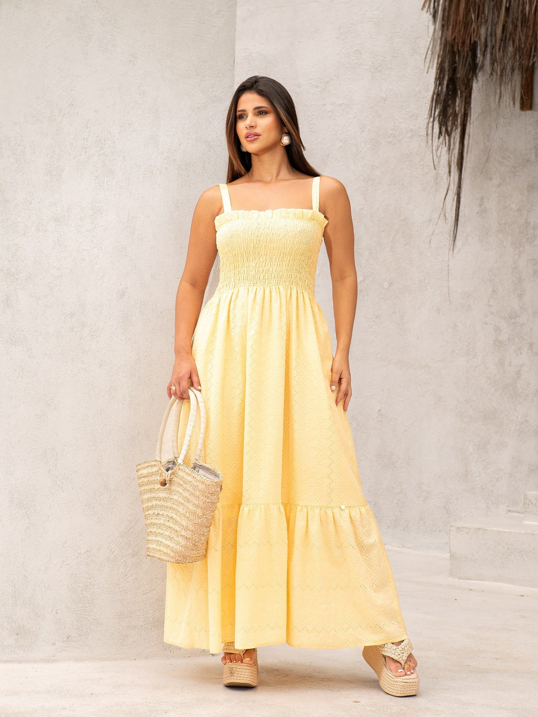 Vestido Longo Feminino com Lastex e Alças klepton - Leon Elegance