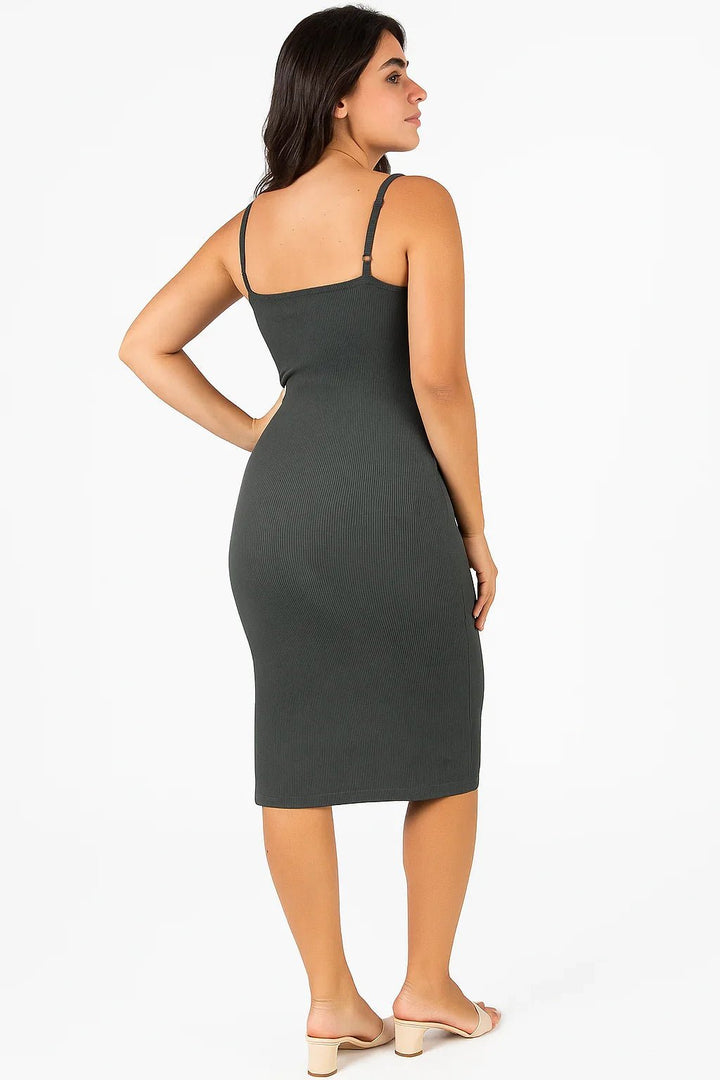 Vestido Midi K2B Verde Militar - Leon Elegance