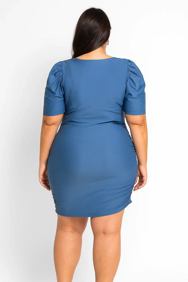 Vestido Midi Recorte Frontal Plus Size Fofofinha - Leon Elegance